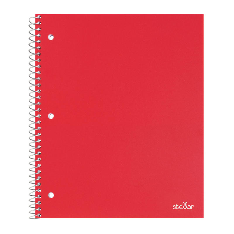 Office Depot Brand Stellar Poly Notebook, 8-1/2in x 11in, 1 Subject, College Ruled, 100 Sheet, Red (Min Order Qty 33) MPN:OD99903