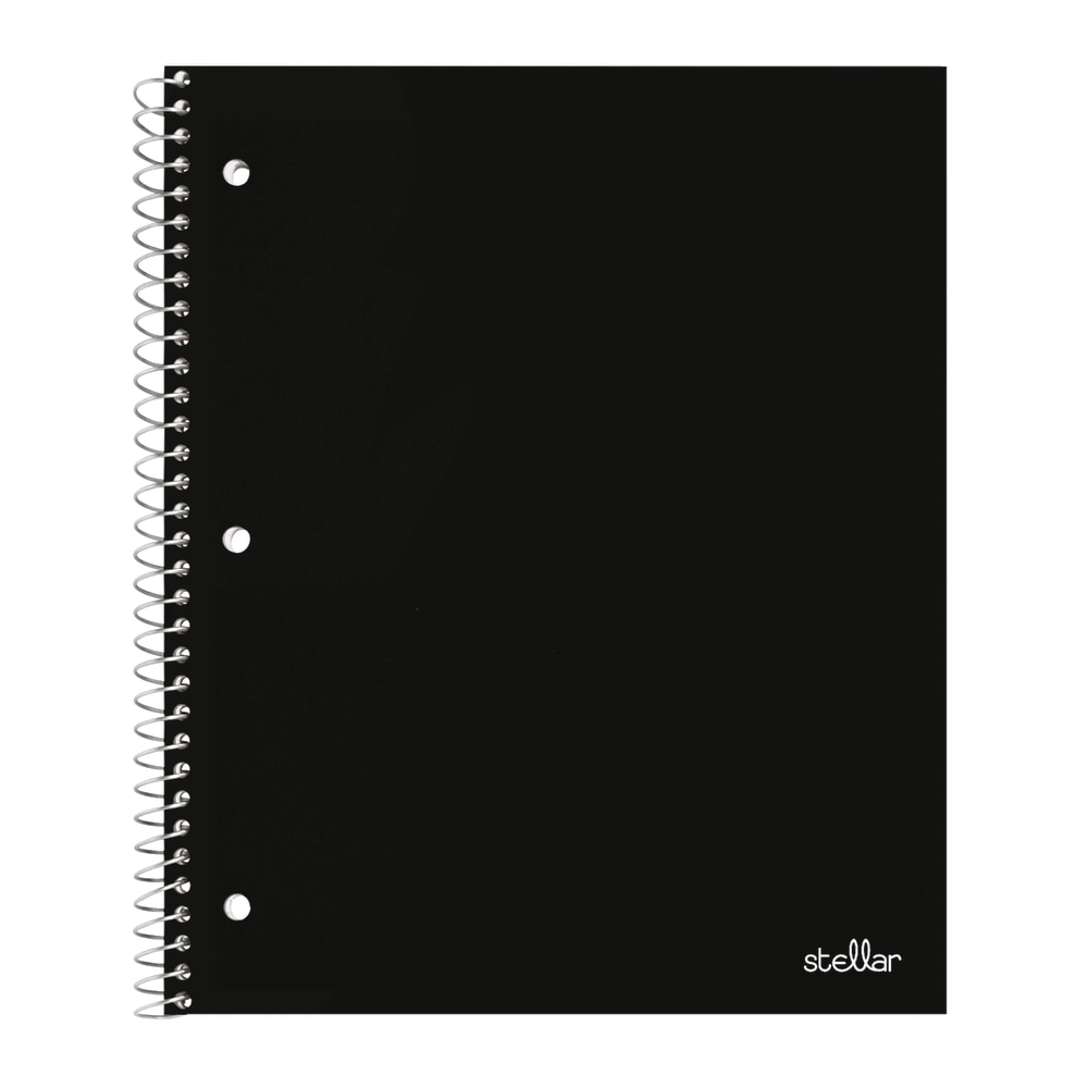 Office Depot Brand Stellar Poly Notebook, 8-1/2in x 11in, 1 Subject, College Ruled, 100 Sheets, Black (Min Order Qty 33) MPN:OD99905