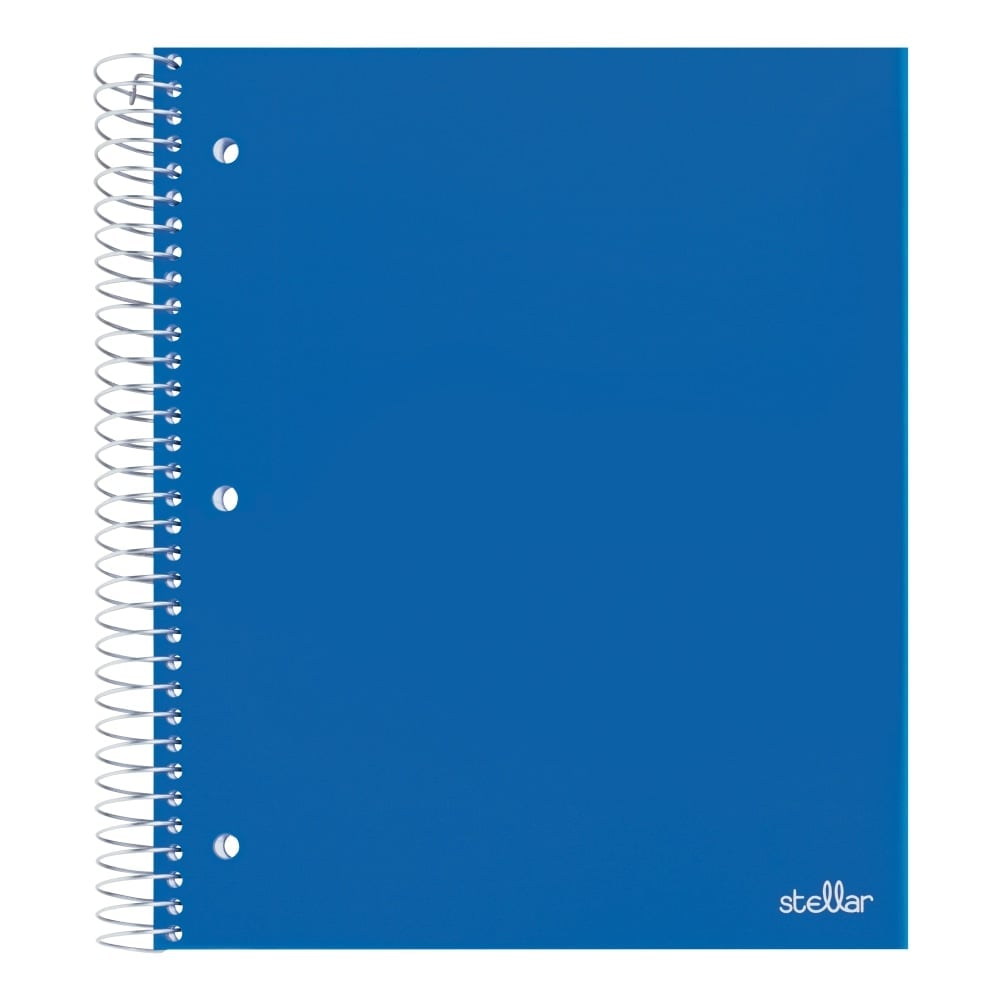 Office Depot Brand Stellar Poly Notebook, 8-1/2in x 10-1/2in, 3 Subject, Wide Ruled, 150 Sheets, Blue (Min Order Qty 23) MPN:ODSTLR3SBLUWR