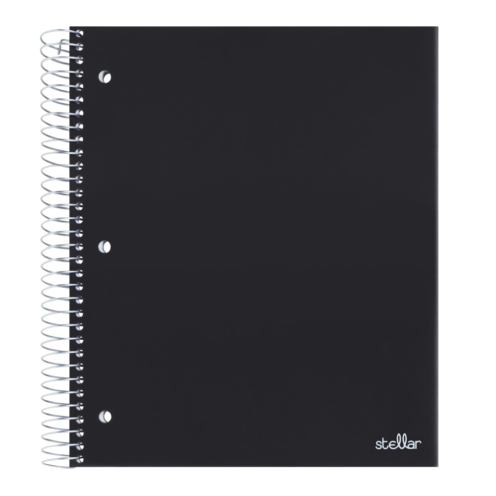 Office Depot Brand Stellar Poly Notebook, 8-1/2in x 11in, 5 Subject, College Ruled, 200 Sheets, Black (Min Order Qty 16) MPN:ODSTLR5SBLKCR