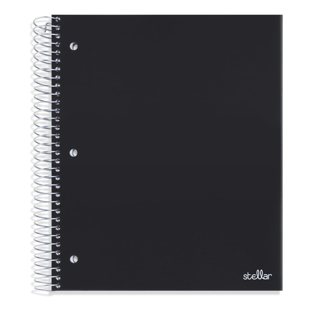 Office Depot Brand Stellar Poly Notebook, 8in x 10-1/2in, 5 Subject, Wide Ruled, 200 Sheets, Black (Min Order Qty 17) MPN:ODSTLR5SRBLKWR