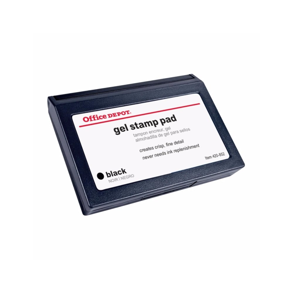 Office Depot Brand Gel Stamp Pad, 3 1/4in x 4 5/8in, Black (Min Order Qty 25) MPN:032531