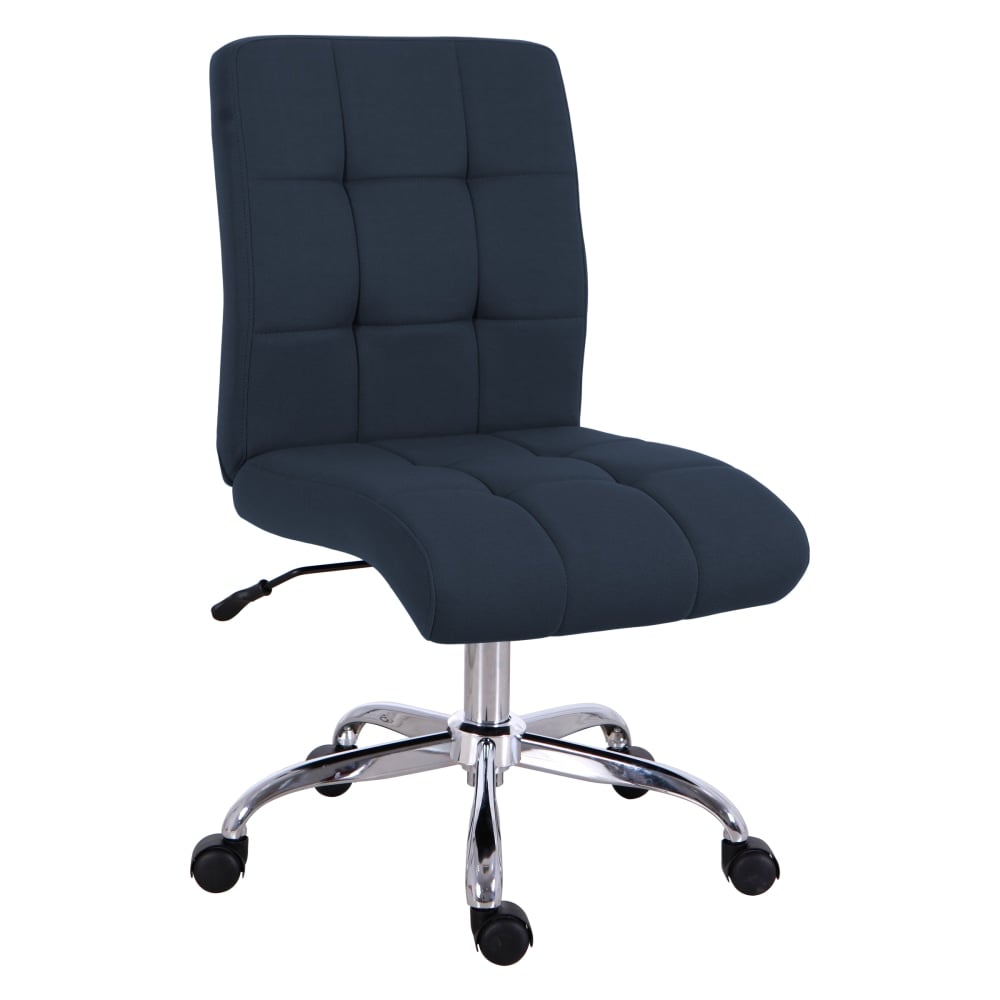 Brenton Studio Dexie Quilted Fabric Low-Back Task Chair, Navy MPN:BT-1090-7B