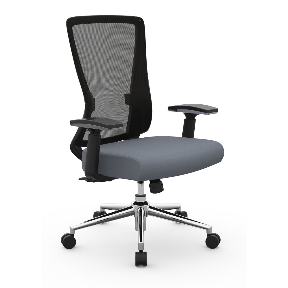 Realspace Levari Mesh/Vegan Leather Mid-Back Task Office Chair, Gray/Black, BIFMA Compliant MPN:HLC-2688F-1MT