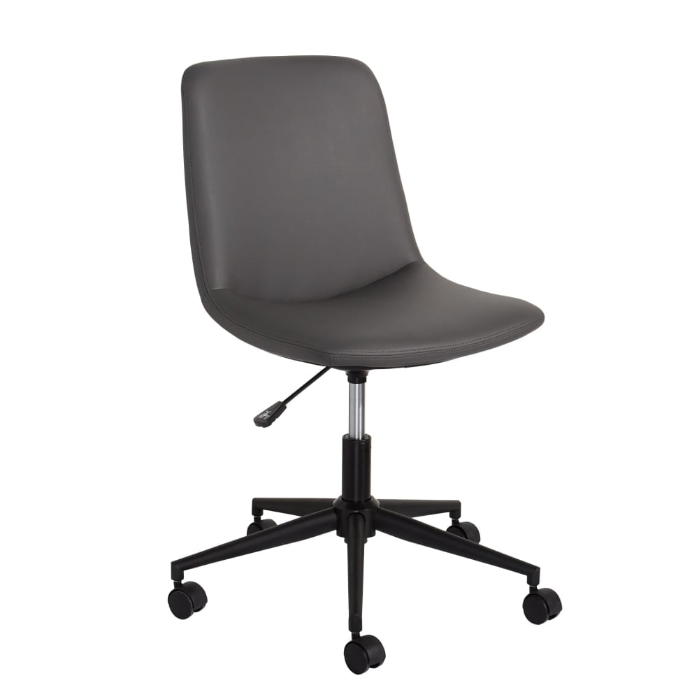 Realspace Praxley Faux Leather Low-Back Task Office Chair, Dark Gray, BIFMA Compliant MPN:TS-0006