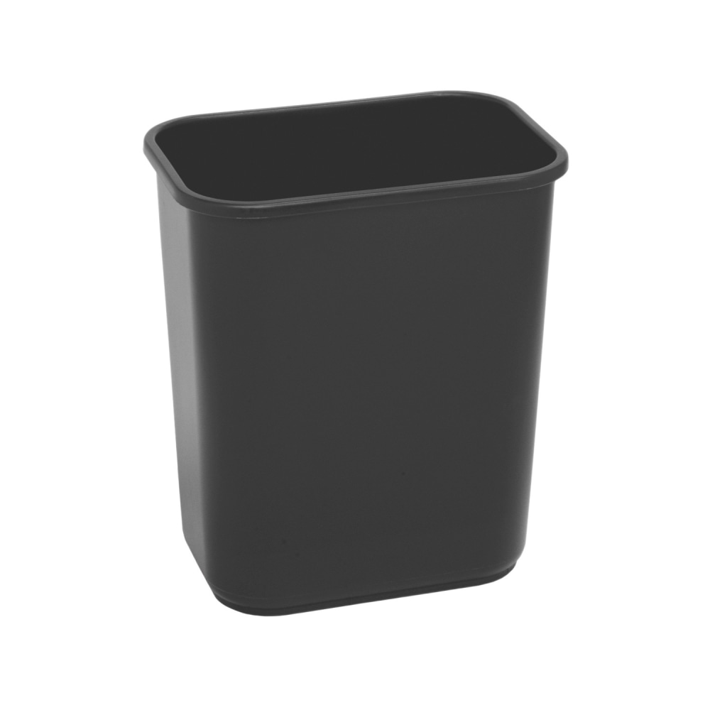 Highmark Rectangular Plastic Wastebasket, 6.5 Gallons, 15inH x 10inW x 14-1/4inD, Black (Min Order Qty 10) MPN:HM2818BK