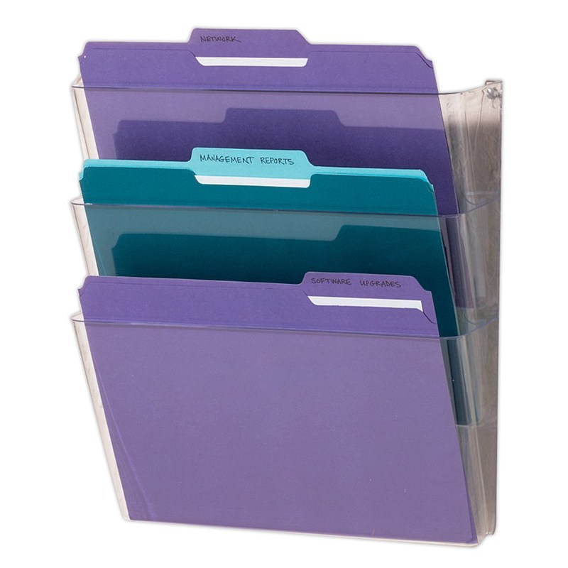 Office Depot Brand Single Wall Pockets, Letter Size, Clear, Pack Of 3 (Min Order Qty 6) MPN:65194