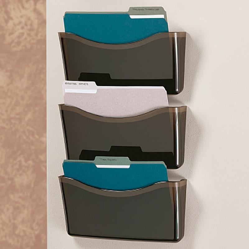 Brenton Studio Unbreakable 3-Pocket Letter-Size Wall Files, Black, Pack Of 3 (Min Order Qty 5) MPN:65197