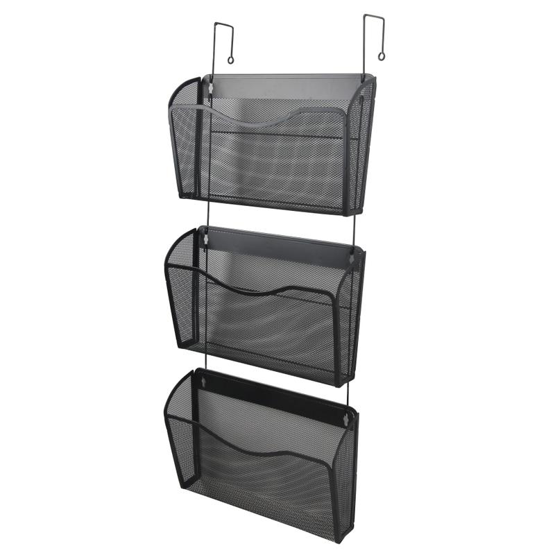 Office Depot Brand Mesh Hanging Wall Files, Black, Pack Of 3 Files (Min Order Qty 2) MPN:LD01-658-12