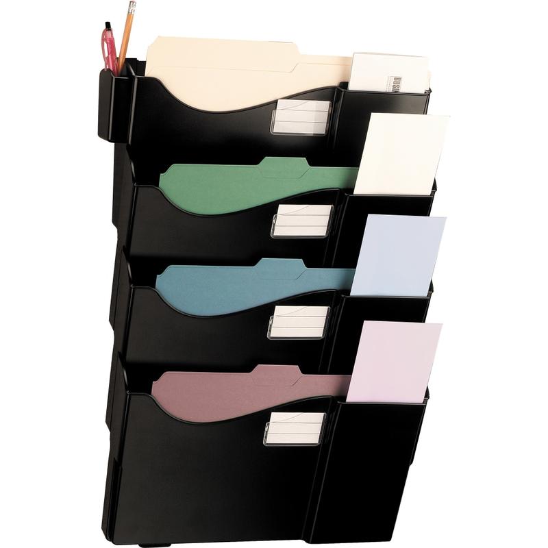 Office Depot Brand Wall 4 Pockets, Letter Size/Legal Size, Black (Min Order Qty 2) MPN:OD10724