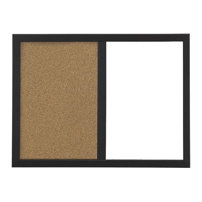 Realspace Magnetic Dry-Erase Whiteboard/Cork Bulletin Board, 18in x 24in, Black Frame (Min Order Qty 8) MPN:KK0346