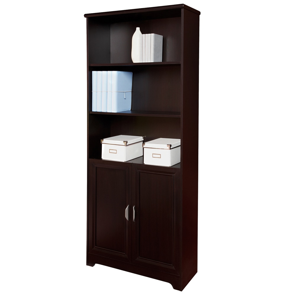 Realspace Magellan 72inH 5-Shelf Contemporary Bookcase with Doors, Espresso/Dark Finish MPN:HS-MG-0191