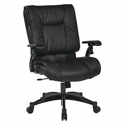 Desk Chair Leather Black 19-23 Seat Ht MPN:9333E