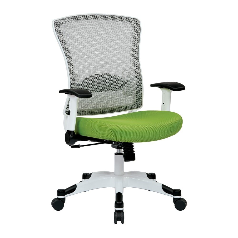 Office Star Space Seating Mesh Mid-Back Chair, Green/White MPN:317W-W1C1F2W-6