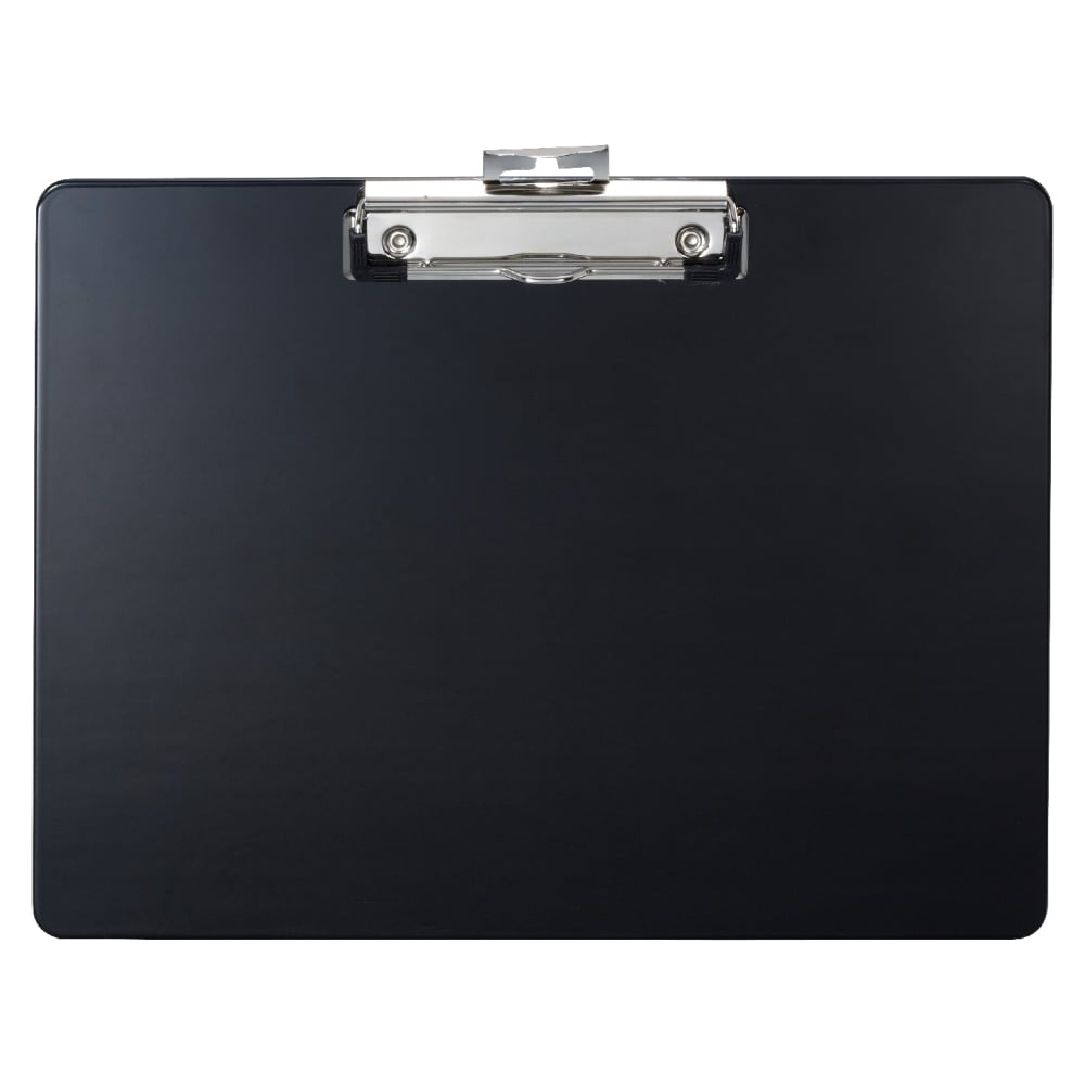 Officemate Landscape Plastic Clipboard, 9in x 12 1/2in x 1/2in, 60% Recycled, Black (Min Order Qty 8) MPN:83050