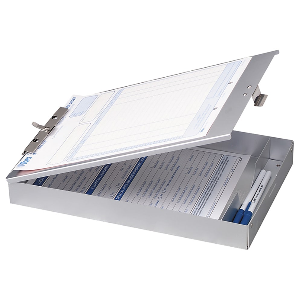 OIC Aluminum Storage Clipboard Form Holder, 8 1/2in x 12in, Silver (Min Order Qty 2) MPN:83200