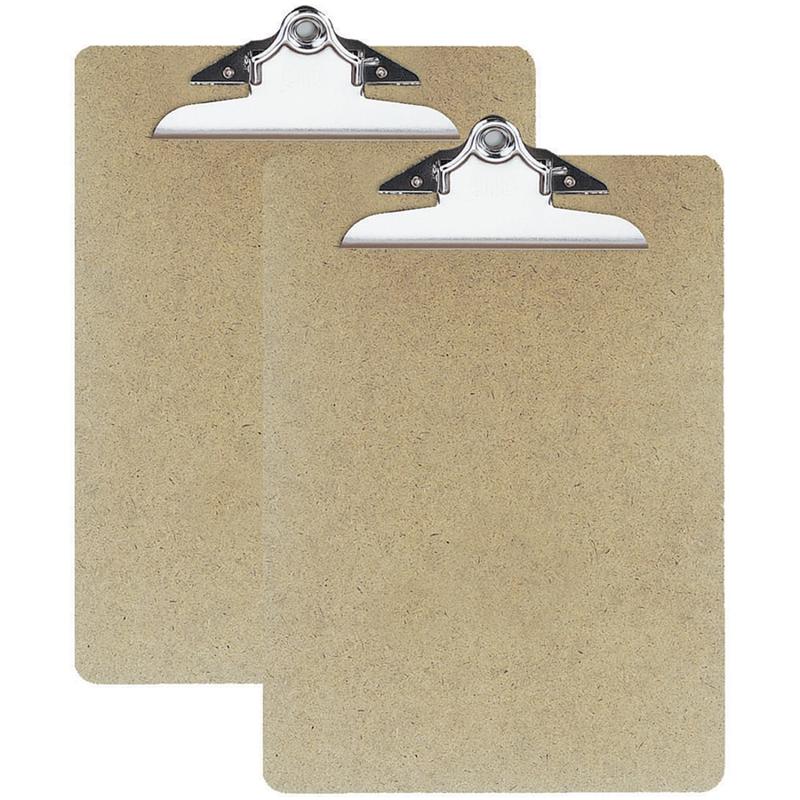 OIC 100% Recycled Hardboard Clipboards, Letter Size, 9in x 12 1/2in, Brown, Pack Of 2 (Min Order Qty 18) MPN:OIC83150