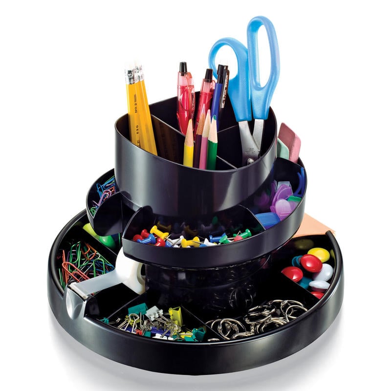 Office Depot Brand 30% Recycled Deluxe Rotary Organizer, Black (Min Order Qty 4) MPN:10417