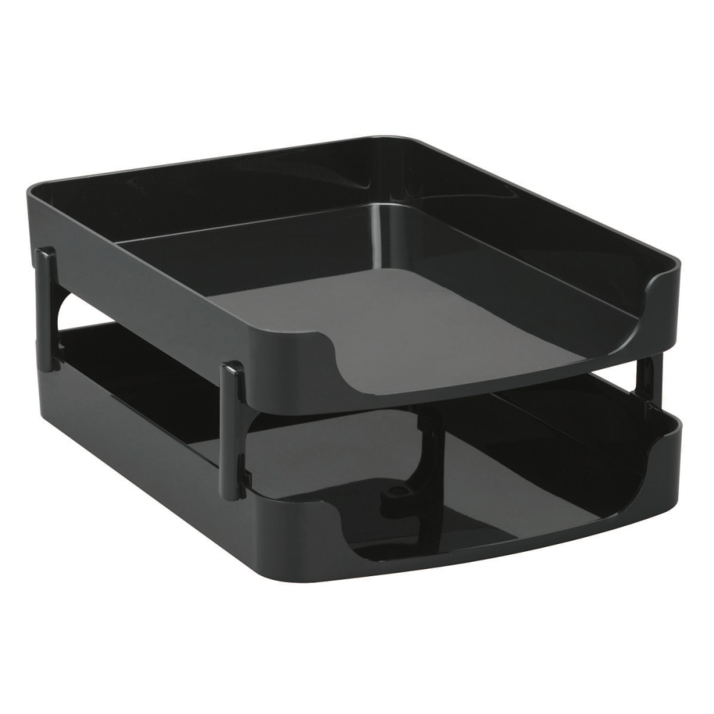 Officemate OIC 2200 Series Letter Trays, Front-Load, 5 1/2in x 10in x 13 1/2in, Black, Pack Of 2 (Min Order Qty 2) MPN:22236