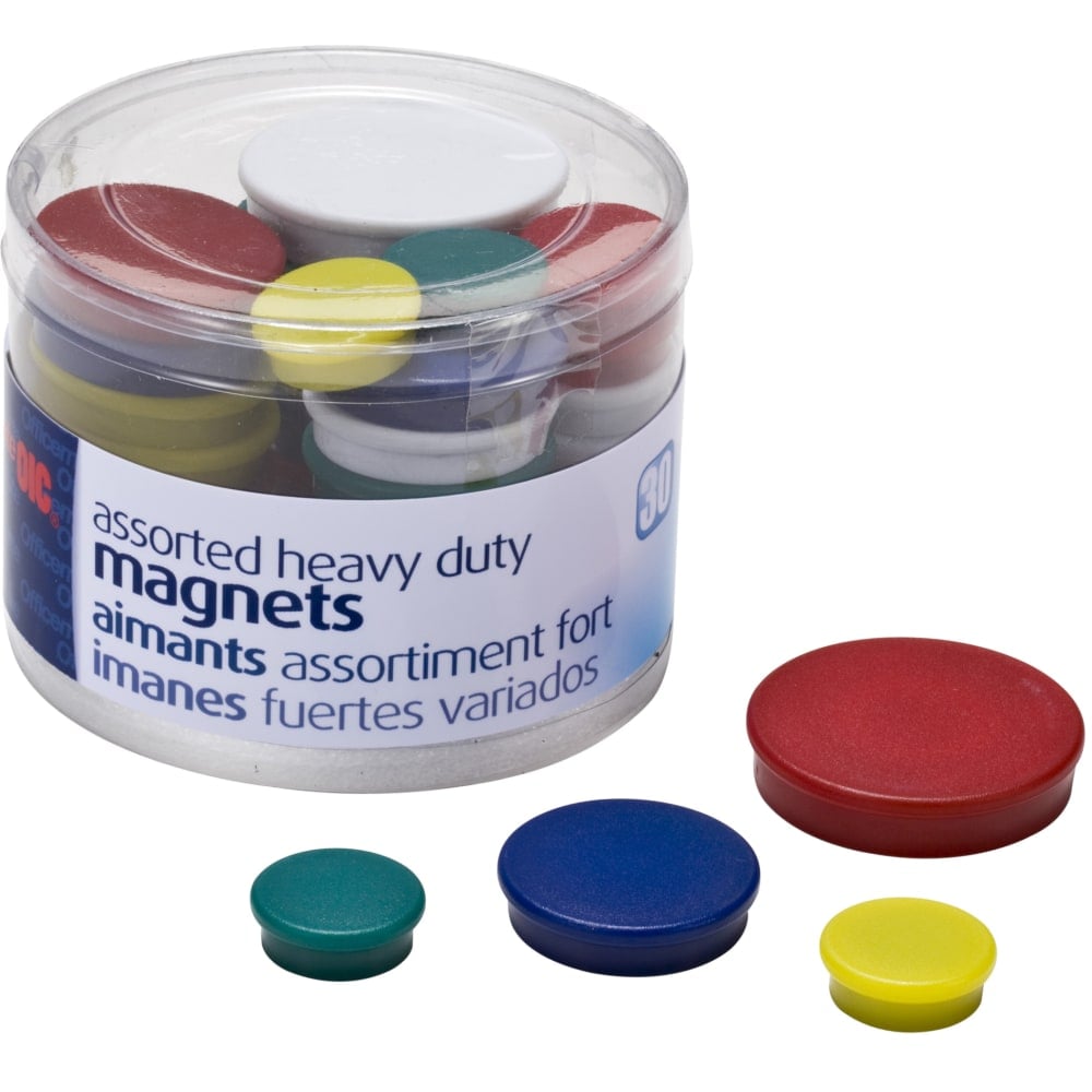 Officemate Heavy-Duty Magnets, Assorted Colors, Pack Of 30 (Min Order Qty 5) MPN:92501