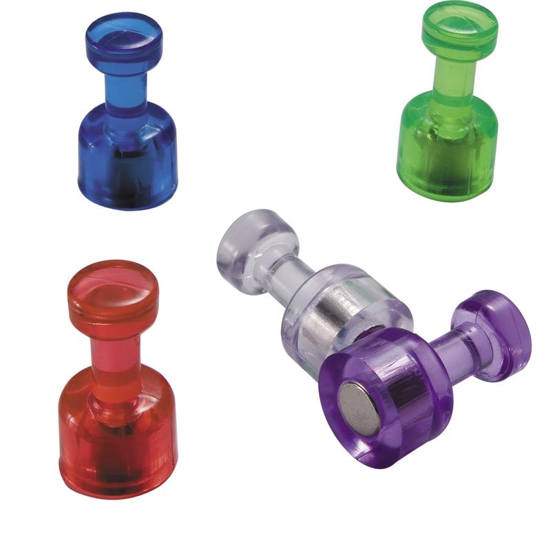 OIC Magnetic Pushpins, Assorted Colors, Box Of 10 (Min Order Qty 16) MPN:92515