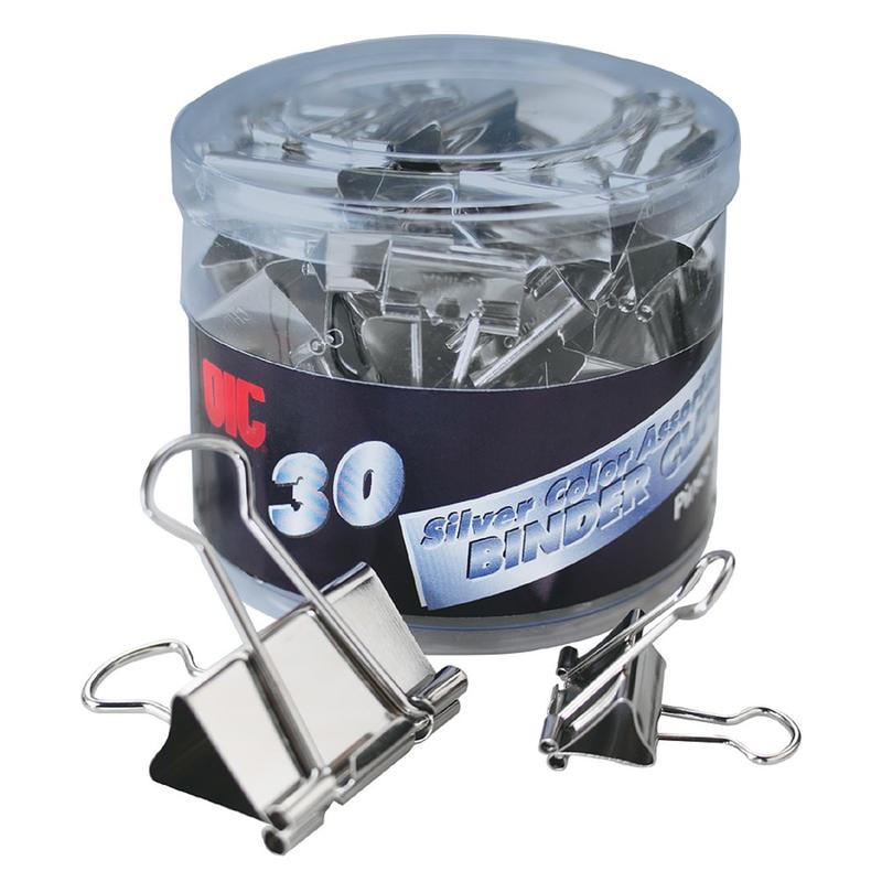 OIC Assorted Binder Clips, Assorted Sizes, Silver, Pack Of 30 (Min Order Qty 13) MPN:31021