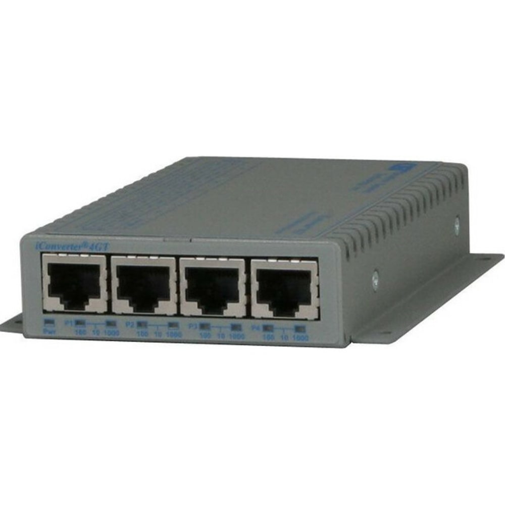 Omnitron Systems iConverter 4GT Managed Ethernet Switch - 4 Ports - Manageable - Gigabit Ethernet - 10/100/1000Base-T - 2 Layer Supported - Twisted Pair - Wall Mountable, Desktop - Lifetime Limited Warranty MPN:8482-4-DW