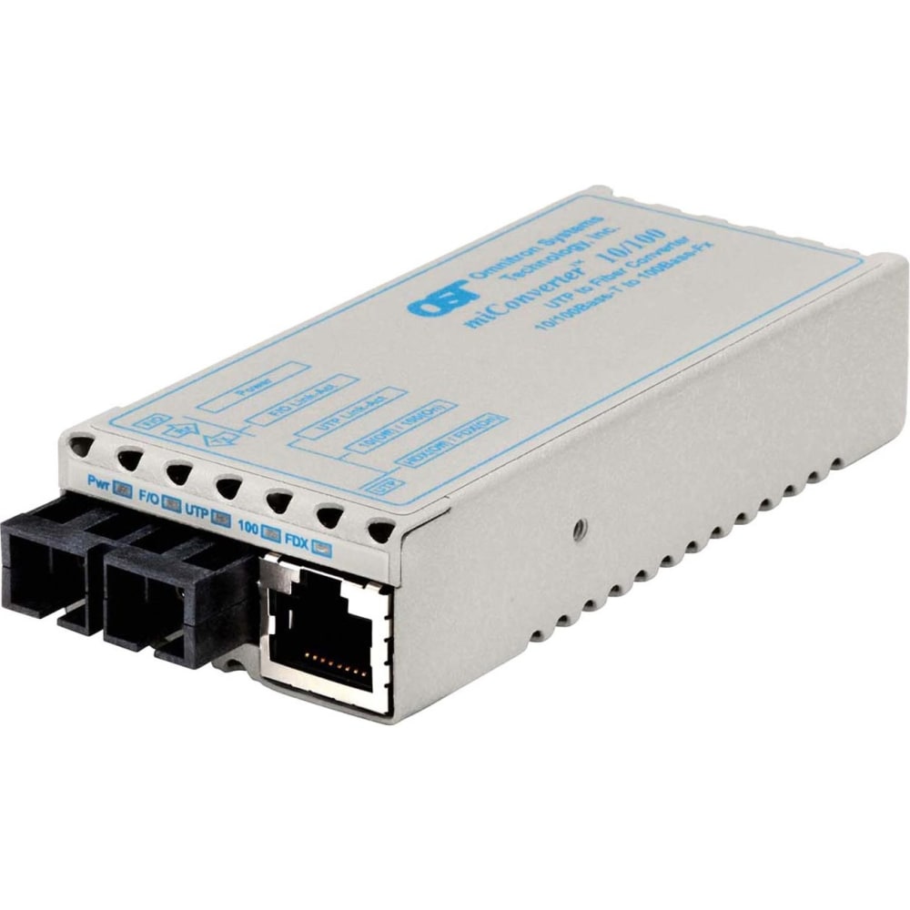 Omnitron miConverter 10/100 Ethernet Fiber Media Converter RJ45 SC Single-Mode 30km - 1 x 10/100BASE-TX, 1 x 100BASE-LX, USB Powered, Lifetime Warranty MPN:1103-1-6