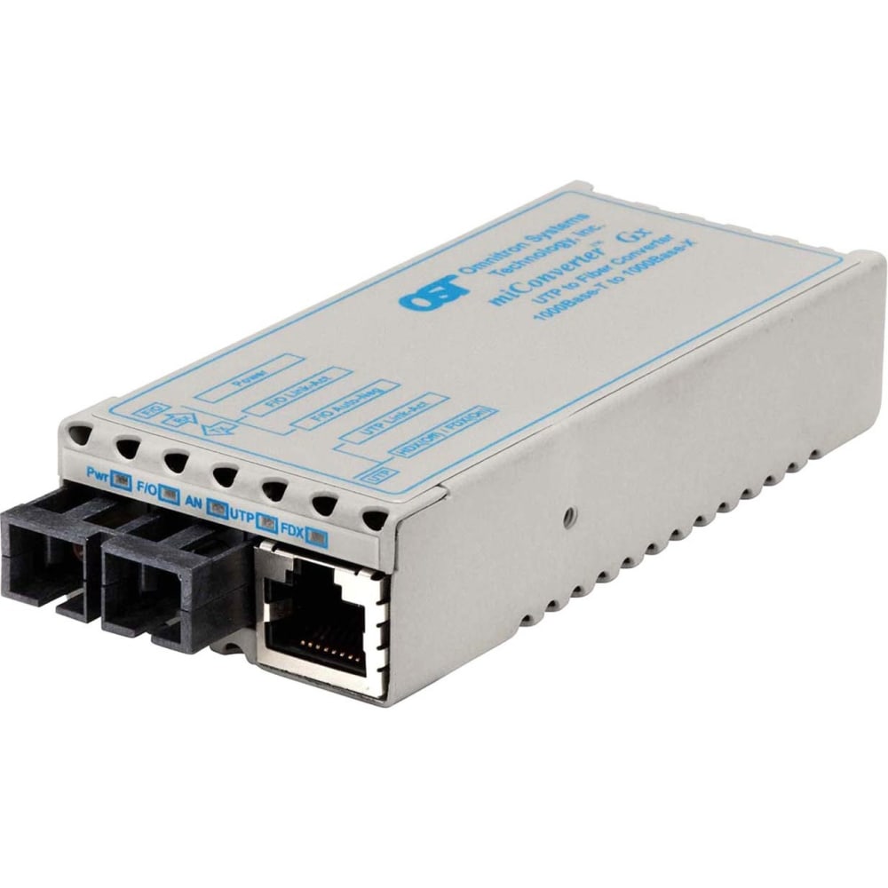 Omnitron miConverter Gx - Fiber media converter - GigE - 1000Base-T, 1000Base-X - RJ-45 / SC multi-mode - up to 722 ft - 850 nm MPN:1202-0-6