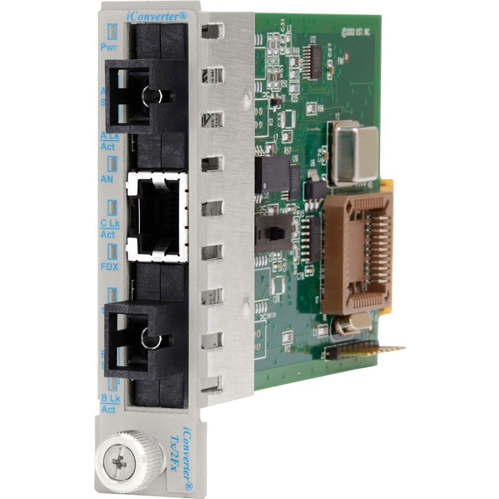 Omnitron Systems iConverter Tx/2Fx UTP to Fiber Media Converter - 1 x RJ-45 , 2 x SC Single Fiber - 100Base-TX, 100Base-FX MPN:8430-2