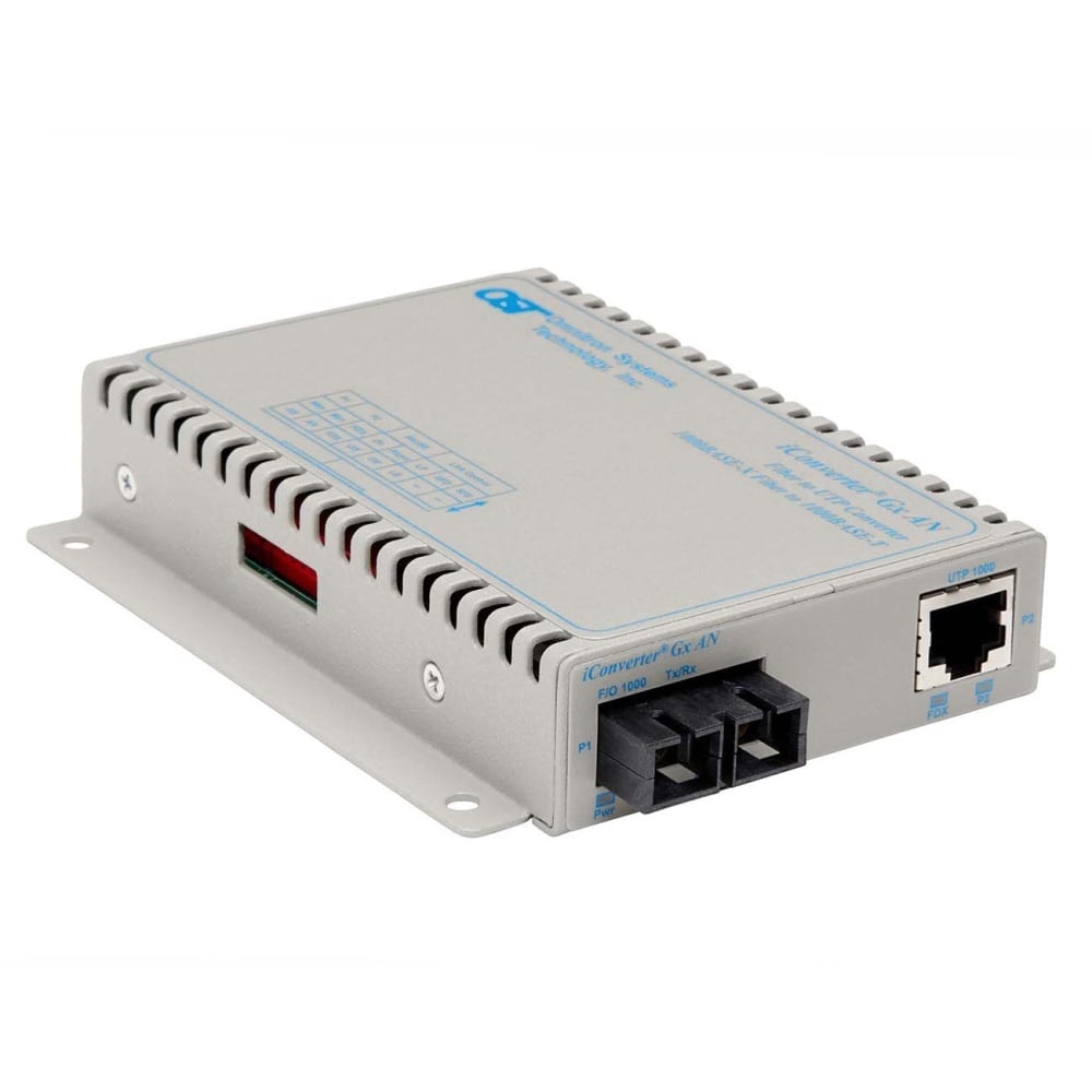 Omnitron iConverter 1000Mbps Gigabit Ethernet Fiber Media Converter RJ45 SC Single-Mode 12km - 1 x 1000BASE-T; 1 x 1000BASE-LX; Wall-Mount Standalone; US AC Powered; Lifetime Warranty MPN:8503N-1-D