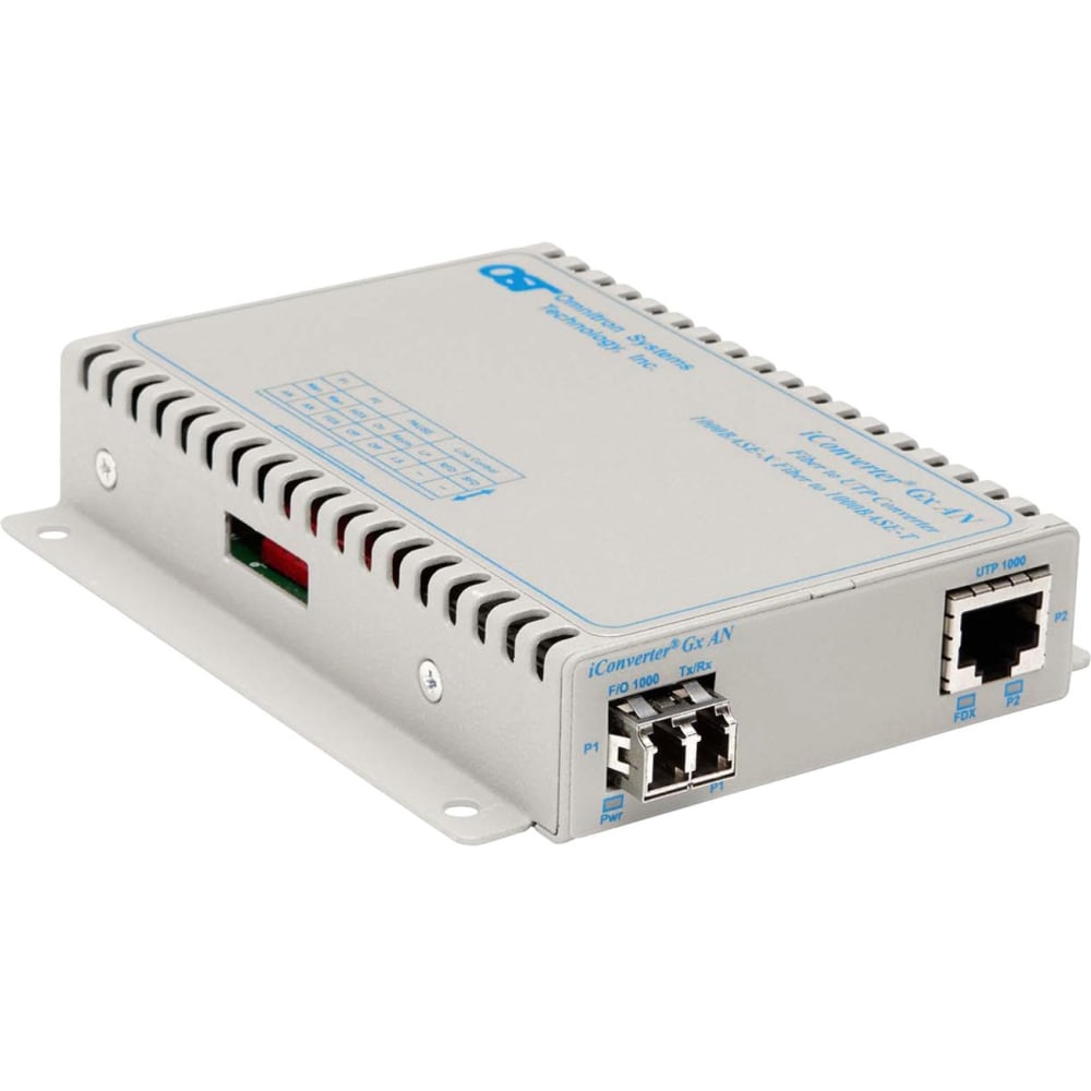 Omnitron iConverter Gx AN - Fiber media converter - GigE - 1000Base-SX, 1000Base-T - RJ-45 / LC multi-mode - up to 1800 ft - 850 nm MPN:8506N-0-DW