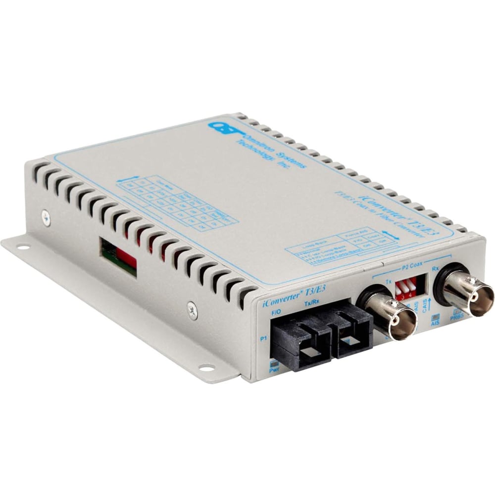 Omnitron iConverter T3/E3 Fiber Media Converter Coaxial SC Single-Mode 30km - 1 x T3/E3/DS-3; 1 x SC Single-mode; Wall-Mount Standalone; US AC Powered; Lifetime Warranty MPN:8743-1-D