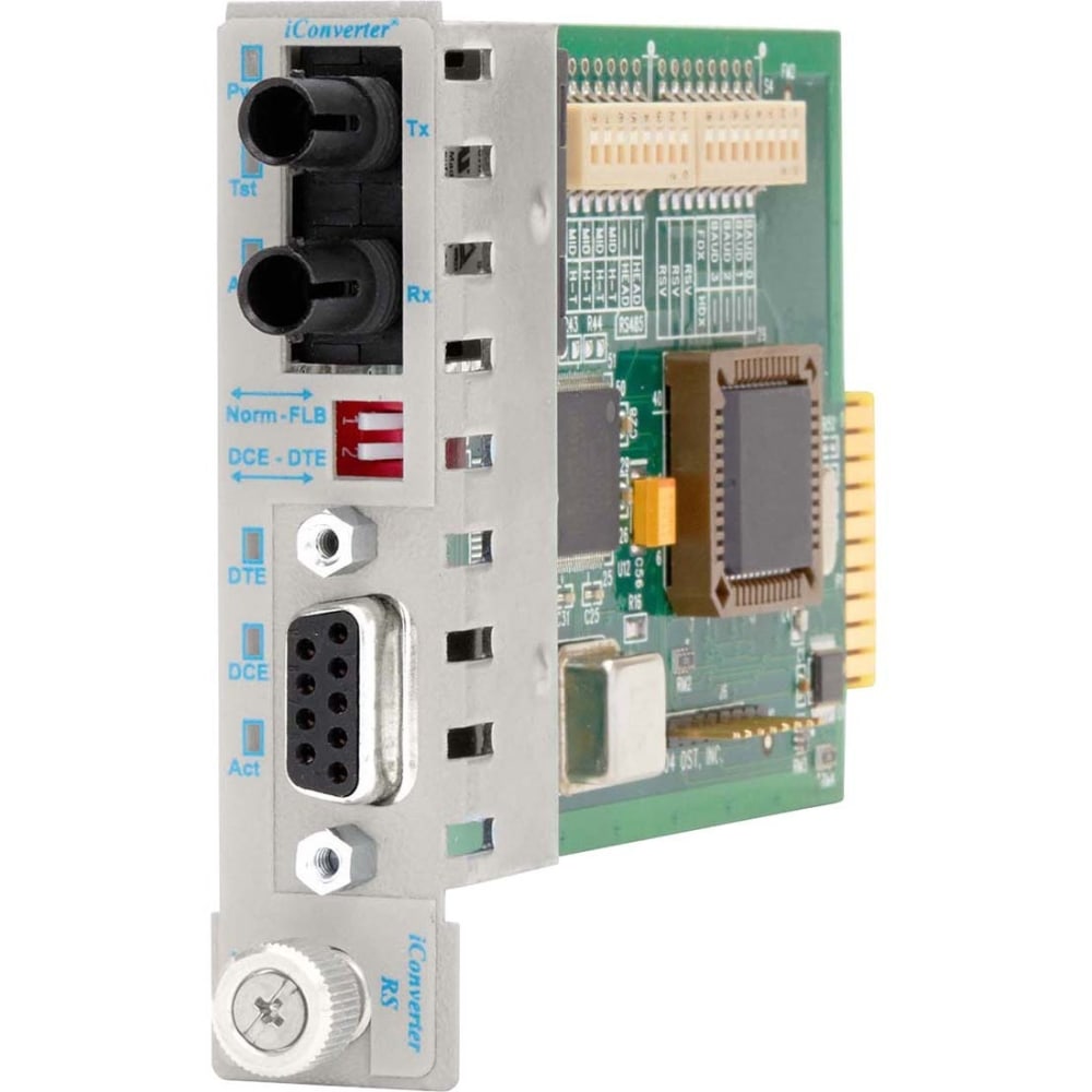 Omnitron Systems Managed Serial RS-232 to Fiber Media Converter - 1 x ST Ports - 3.11 Mile - Internal MPN:8760-0-W