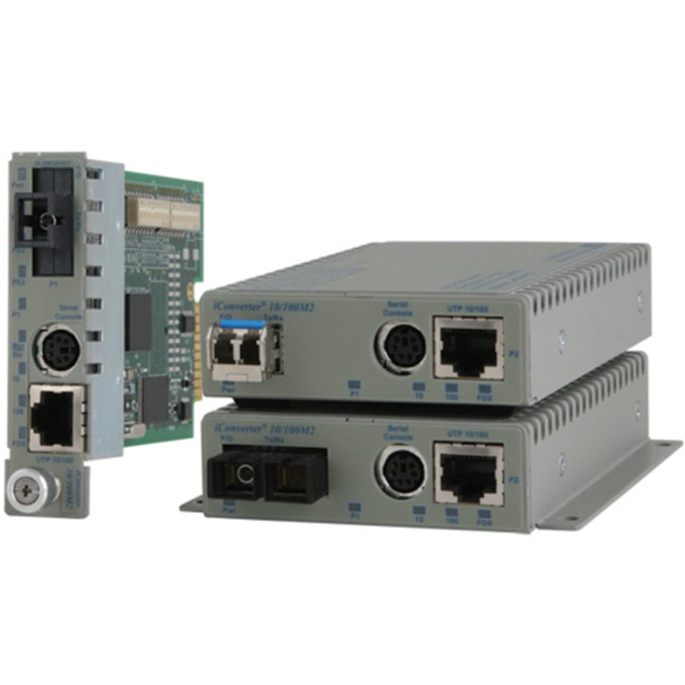 Omnitron Systems iConverter 8900N-0-D Fast Ethernet Media Converter - 1 x Network (RJ-45) - 1 x ST Ports - 10/100Base-TX, 100Base-FX - 3.11 Mile - Wall Mountable MPN:8900N-0-D