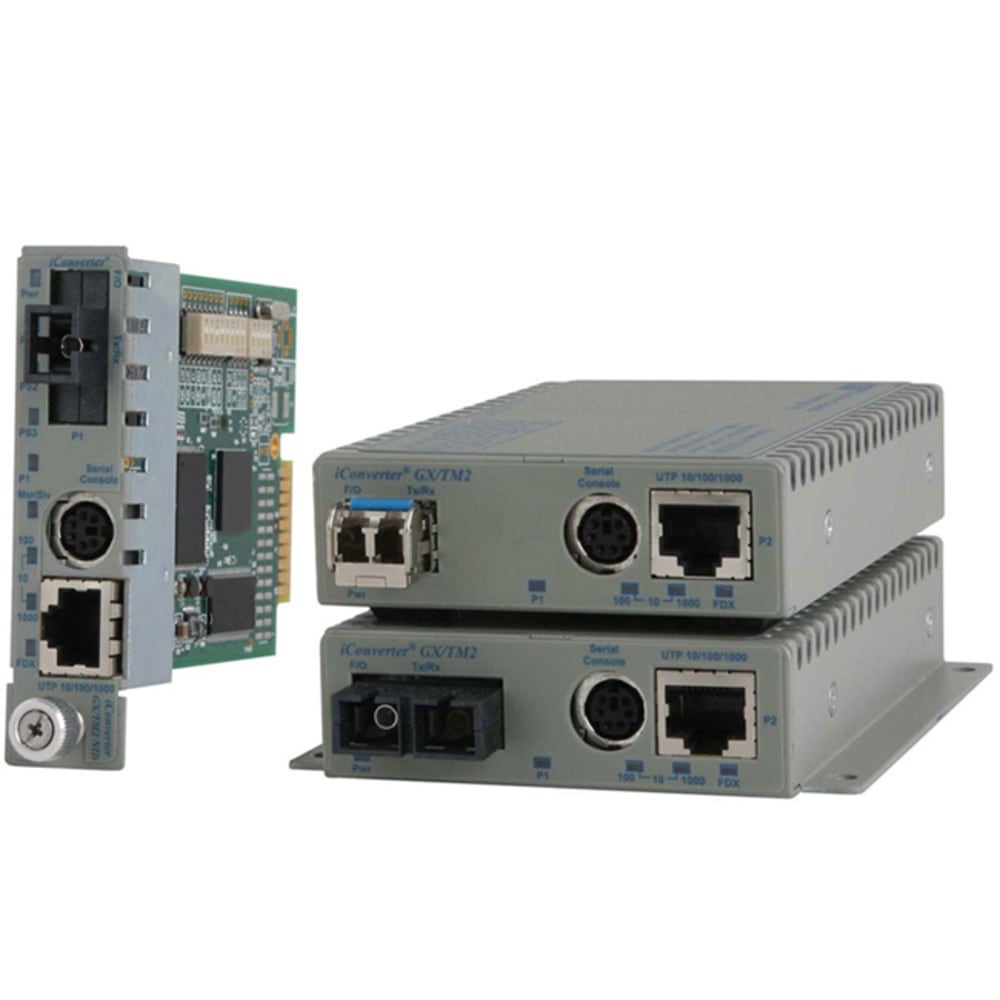 Omnitron iConverter GX/TM2 - Fiber media converter - GigE - 10Base-T, 100Base-TX, 1000Base-T, 1000Base-X - RJ-45 / ST multi-mode - up to 1640 ft - 850 nm MPN:8920N-0