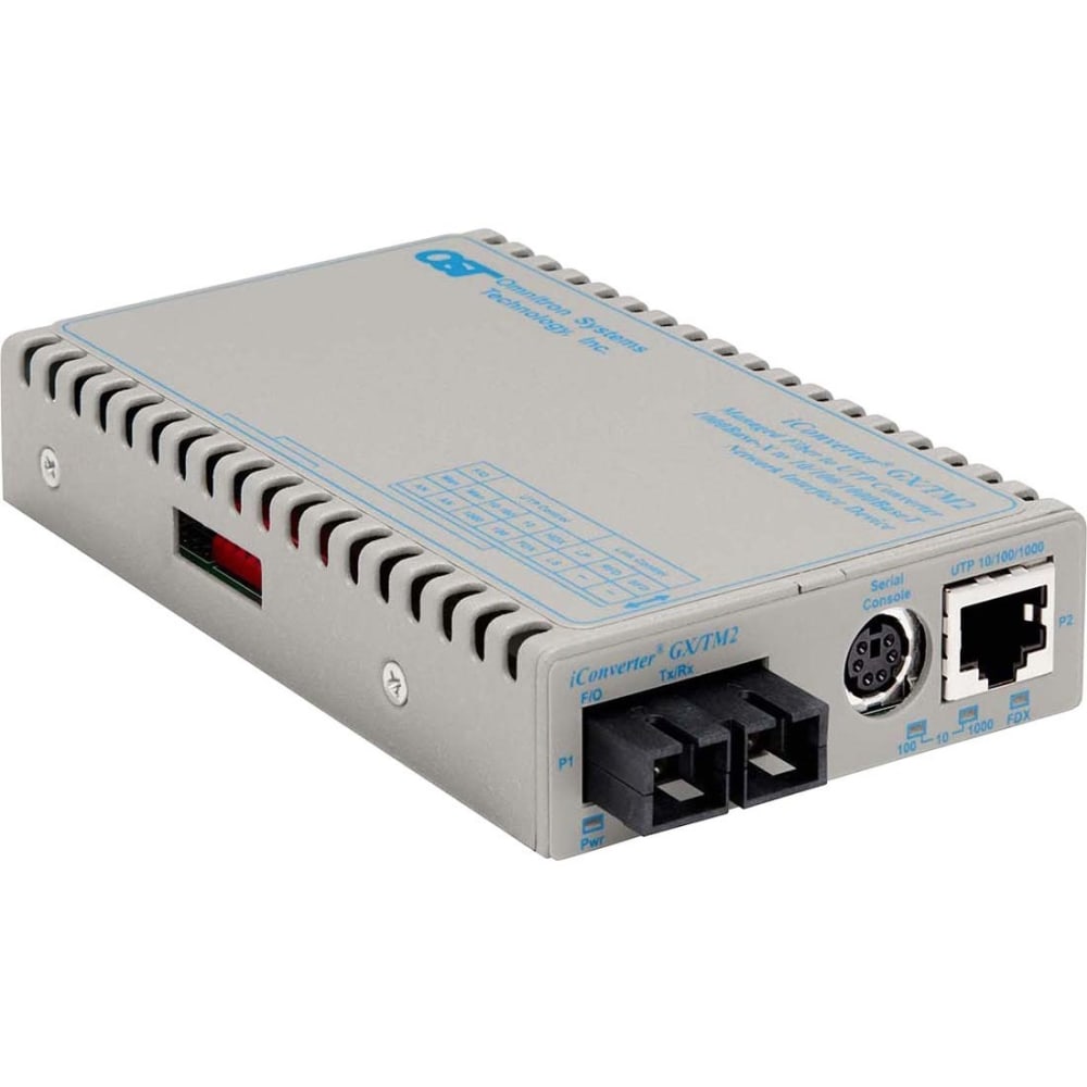 Omnitron Systems iConverter 8922N-0 Media Converter - 1 x RJ-45 Network, 1 x SC Duplex Network - 10/100/1000Base-T, 1000Base-X - External MPN:8922N-0-A-W