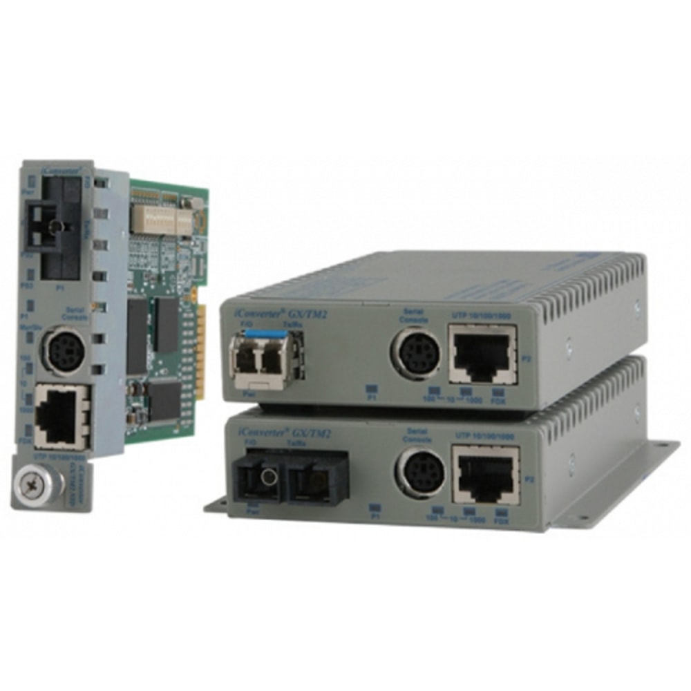 Omnitron iConverter GX/TM2 - Fiber media converter - GigE - 10Base-T, 100Base-TX, 1000Base-T, 1000Base-X - RJ-45 / SC single-mode - up to 7.5 miles - 1310 nm MPN:8923N-1-D