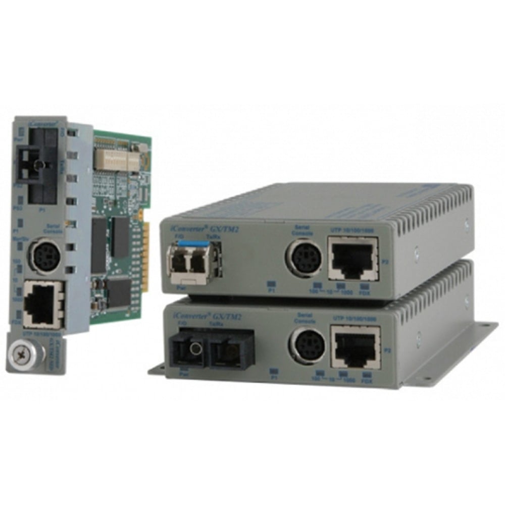 Omnitron iConverter GX/TM2 - Fiber media converter - GigE - 10Base-T, 100Base-TX, 1000Base-T, 1000Base-X - RJ-45 / SC single-mode - up to 12.4 miles - 1310 (TX) / 1550 (RX) nm MPN:8930N-1-D