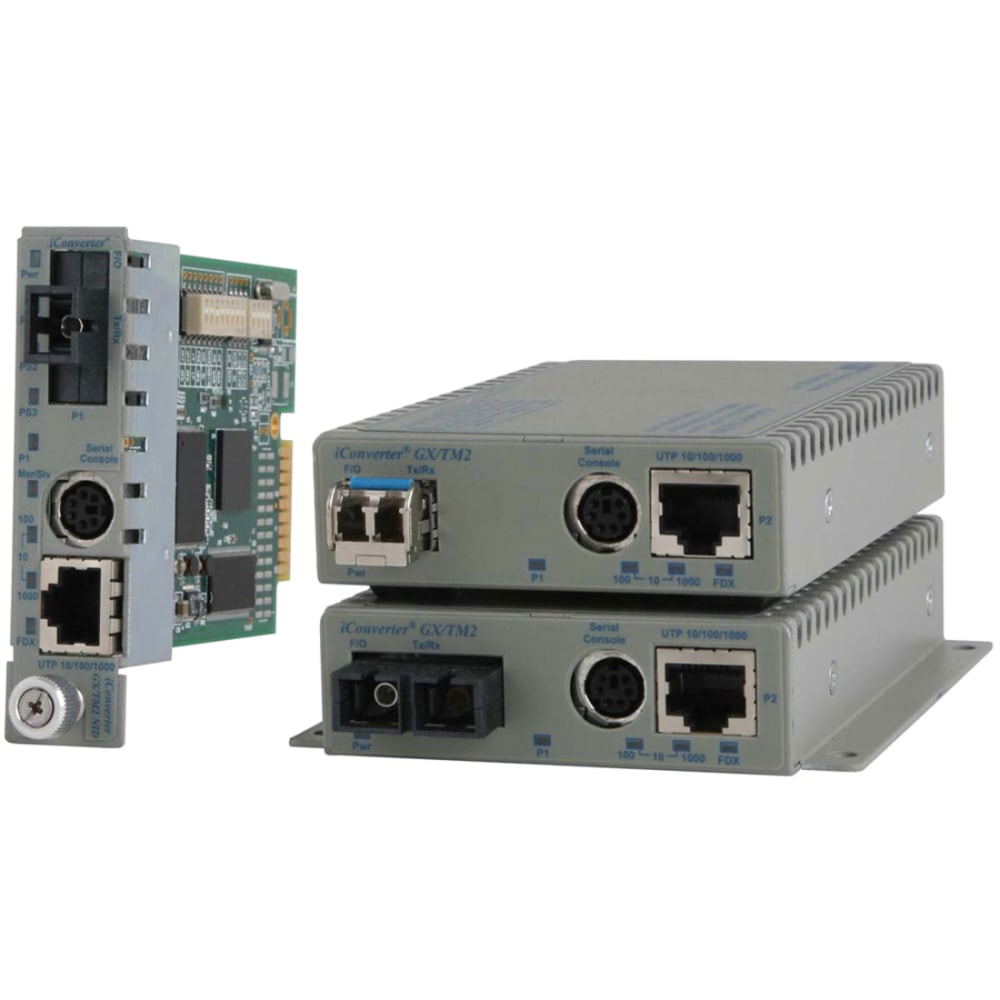 Omnitron Systems 10/100/1000BASE-T UTP to 1000BASE-X Media Converter and Network Interface Device - 1 x Network (RJ-45) - Management Port - 1000Base-X - 1804.46 ft - 1 x Expansion Slots - 1 x SFP Slots - Desktop MPN:8939N-0-BW