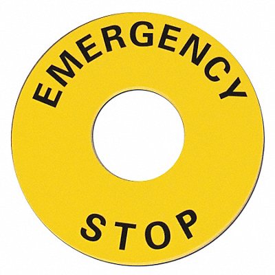 Legend Plate Emergency Stop Black/Yellow MPN:A22Z-3466-1