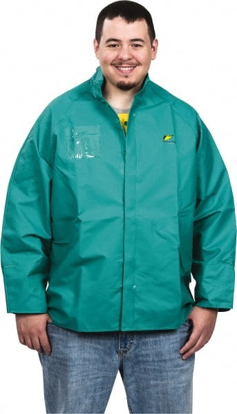 Rain Jacket: Size 4XL, Green, Nylon, Polyester & PVC MPN:71032.4XL