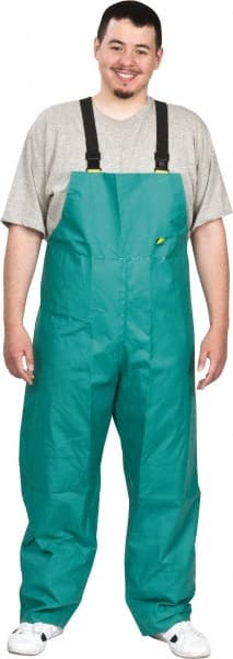 Non-Disposable Rain & Chemical-Resistant Bib Overalls: Green, Nylon & Polyvinylchloride & Spunbound MPN:71050.3XL