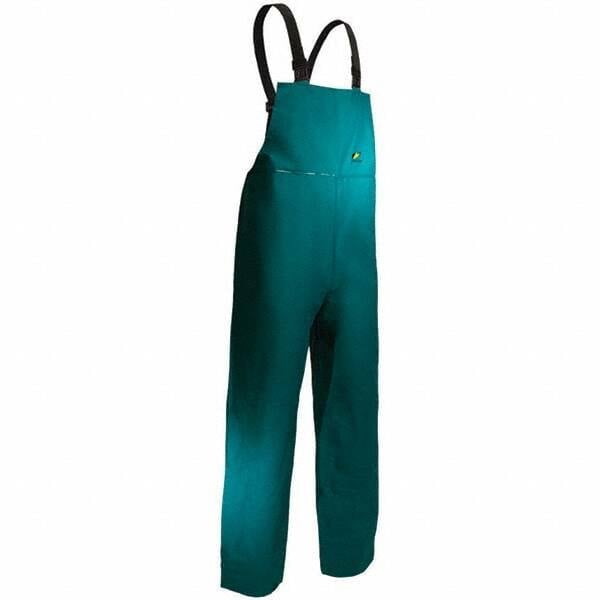 Non-Disposable Rain & Chemical-Resistant Bib Overalls: Green, Polyvinylchloride MPN:71250.4XL