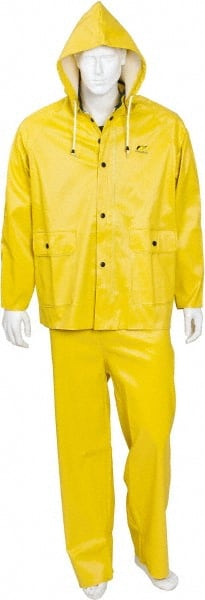 Rain Suit with Pants: Size 3X-Large, Non-Hazardous Protection, Yellow, Polyester & PVC MPN:76017.3XL