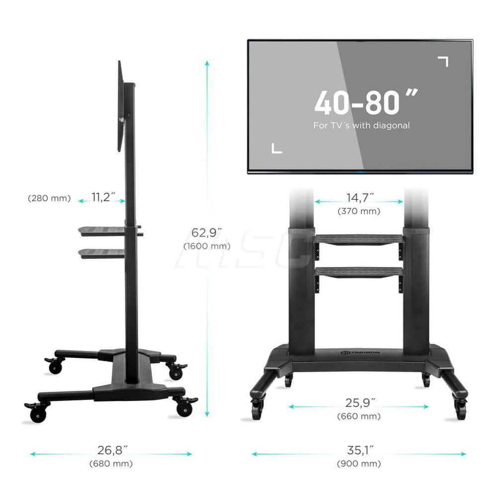 Security Monitor & TV Mounts, Mount Style: Flat Panel Mount , Maximum Load Capacity: 100.00 , Maximum Monitor Size: 80-in , Minimum Monitor Size: 40-in  MPN:TS2771-BLK