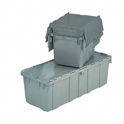 H4627 Attached Lid Container Gray Solid HDPE MPN:FP03 Gray