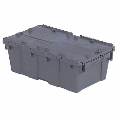 H7036 Attached Lid Container Gray Solid HDPE MPN:FP075 Gray