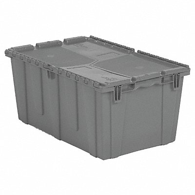 E3380 Attached Lid Container Gray Solid HDPE MPN:FP243 Grey