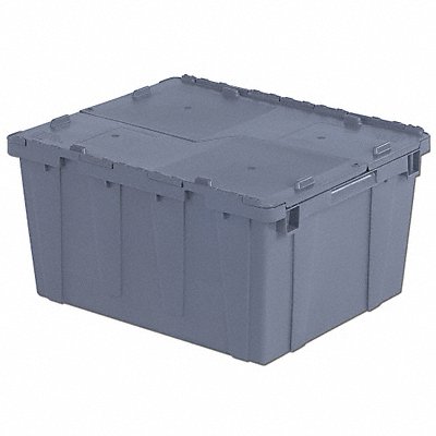 E3391 Attached Lid Container Gray Solid HDPE MPN:FP261 Gray